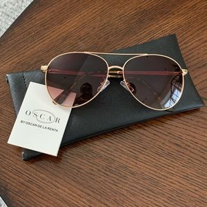 O by Oscar de la Renta Aviator Sunglasses